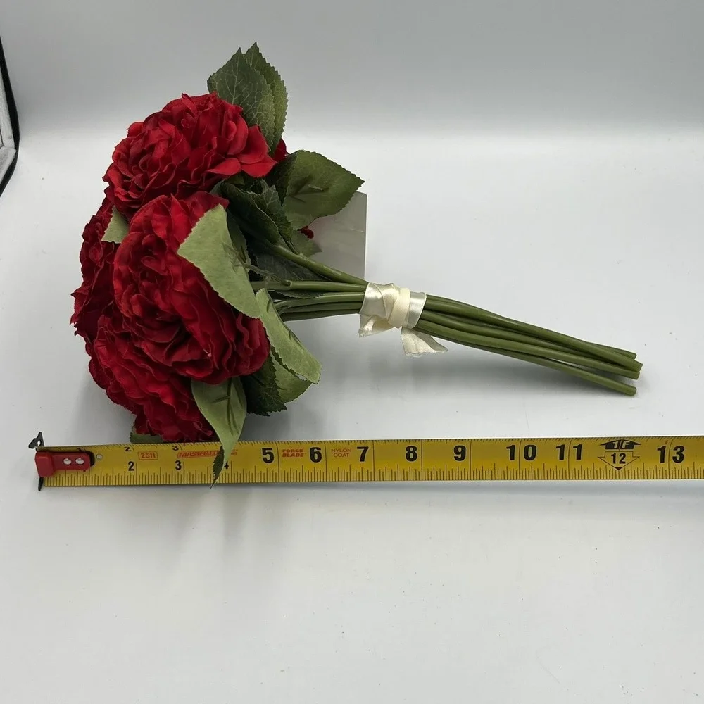 Peony Bouquet Unisex OS Red Brand New Faux Silk Floral Arrangement